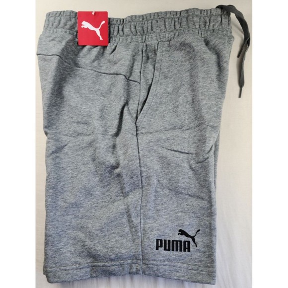 PUMA Essential Men's Sweat Bermuda Shorts Large Gray Regular Fit Cotton Terry - Picture 2 of 8
